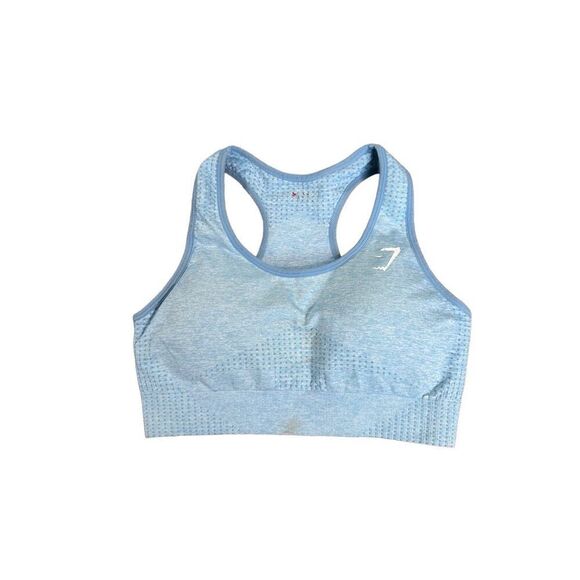 gymshark vital seamless racerback sports bra light blue S gym workout training - Picture 1 of 8